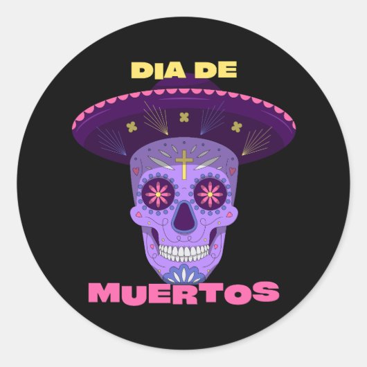 ベクトルdia de los muertos – 死の日 ラウンドシール (正面)