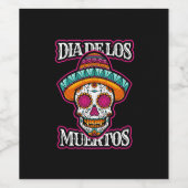 ベクトルdia de los muertos，死んだスカルの日， ワインラベル (シングルラベル)