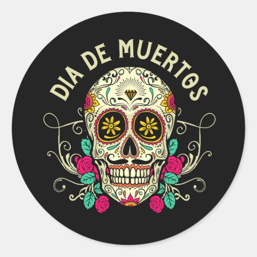ベクトルdia de muertosイラストレーション ラウンドシール (正面)