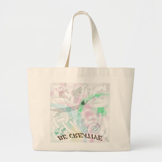 ベクリエイティブ抽象芸術アートトートハンドバッグ ラージトートバッグ (正面)