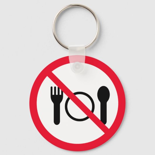 ベク食べ物トル記号なし |メタルサークルのキーチェーン キーホルダー (正面)