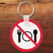 ベク食べ物トル記号なし |メタルサークルのキーチェーン キーホルダー (正面)