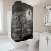 ベグビジルツリームーンランドスケープ-セピア シャワーカーテン (インサイチュ)