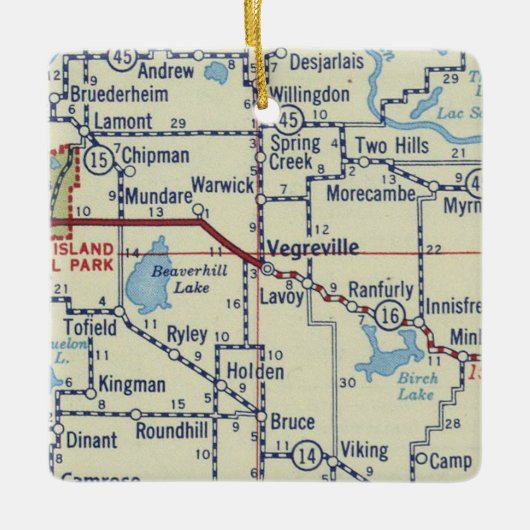 ベグレビルABヴィンテージの地図 セラミックオーナメント (正面)