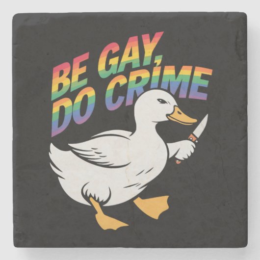 ベゲイドグースおもしろいレインボープライドLGBTQ ストーンコースター (正面)