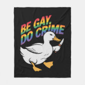 ベゲイドグースおもしろいレインボープライドLGBTQ フリースブランケット (正面)