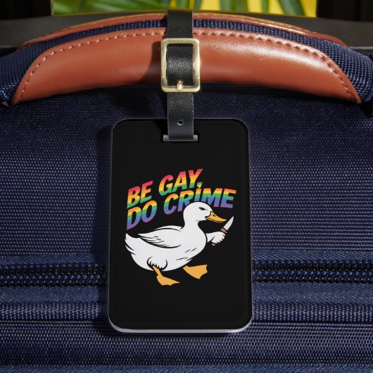 ベゲイドグースおもしろいレインボープライドLGBTQ ラゲッジタグ (正面インサイチュ2)