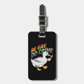 ベゲイドグースおもしろいレインボープライドLGBTQ ラゲッジタグ (正面縦)
