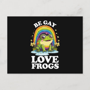 ベゲイラブカエルおもしろいLGBTQプライドレインボーレトロ ポストカード
