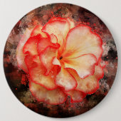 ベゴニアの花の水彩画 - bb3 缶バッジ (正面)