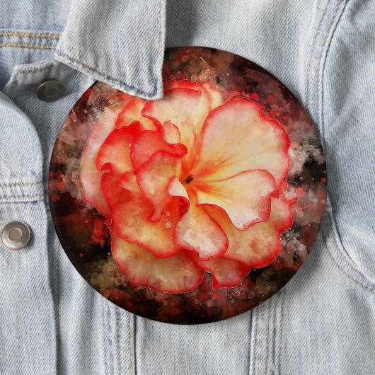 ベゴニアの花の水彩画 - bb3 缶バッジ (インサイチュ)