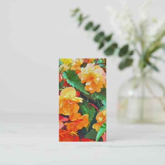 ベゴニアの花 名刺 (スタンド正面)