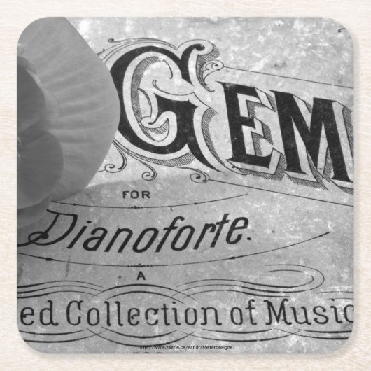 ベゴニアジェムズピアノフォルテ スクエアペーパーコースター (正面)