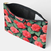 ベゴニアピンクの花 アクセサリーポーチ (見開き)