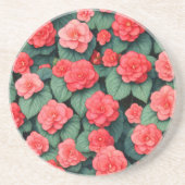 ベゴニアピンクの花 コースター (正面)