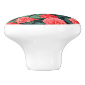 ベゴニアピンクの花 セラミックノブ (側面)