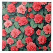 ベゴニアピンクの花 タイル (正面)