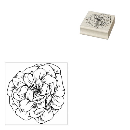 ベゴニアフラワーウッドアートスタンプ ラバースタンプ (押印)