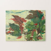 ベゴニアマクラタホームガーデンプラント絵画フローラ ジグソーパズル (横)