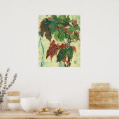 ベゴニアマクラタホームガーデンプラント絵画フローラ ポスター (キッチン)