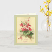 ベゴニアヴィンテージ誕生日の挨拶 カード (黄色い花)