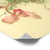 ベゴニアヴィンテージ誕生日の挨拶 ポスター (角)