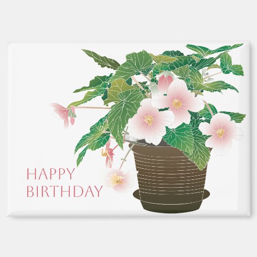 ベゴニア 誕生日 マグネット (正面)