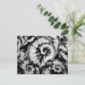 ベゴニ葉アの(白黒) ポストカード (スタンド正面)