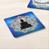 ベサックデイブッダとマンダラヴァイサカプルニマ スクエアペーパーコースター (アングル)