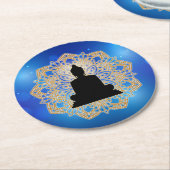 ベサックデイブッダとマンダラヴァイサカプルニマ ラウンドペーパーコースター (アングル)