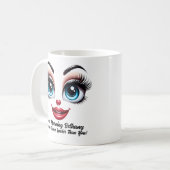ベザニー、素敵な目をしたおもしろい顔 名前のモチベーション コーヒーマグカップ (正面左)