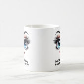 ベザニー、素敵な目をしたおもしろい顔 名前のモチベーション コーヒーマグカップ (中央)