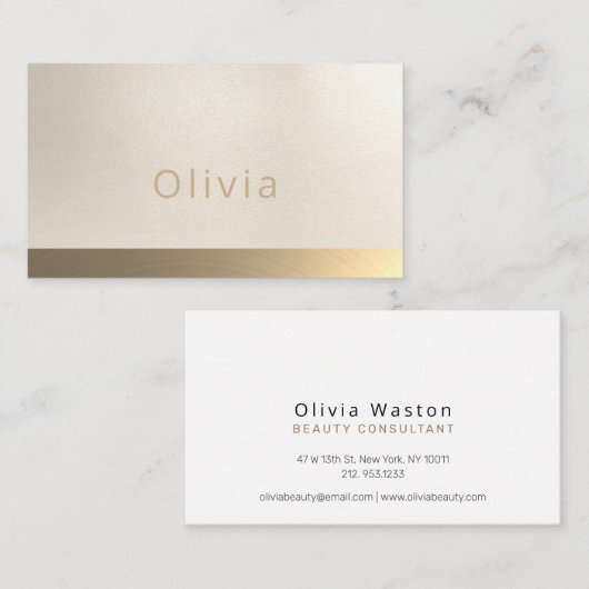 ベシンプルージュフェイク金ゴールドプロフェッショナル 名刺 (正面/裏面)