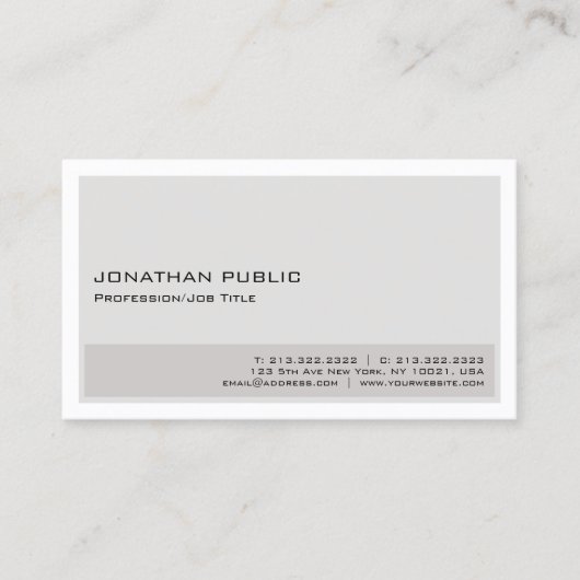 ベシンプルージュホワイトプロフェッショナルモダン 名刺 (正面)