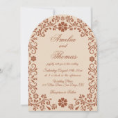 ベジお洒落ュブラウン結婚フローラ 招待状 (正面)