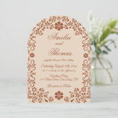 ベジお洒落ュブラウン結婚フローラ 招待状 (スタンド正面)