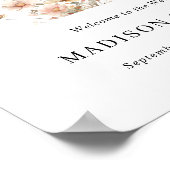 ベジお洒落ュワイルドフラワー結婚の歓迎サイン ポスター (角)