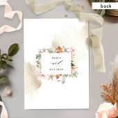 ベジエレガントュウォーターの色と自然フローラ結婚ズ 招待状