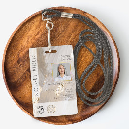 ベジエレガントュウォーター色ロゴQR公証人 バッジ