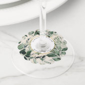 ベジエレガントュウォーター色結婚緑 ワイングラスタグ (クローズアップ)