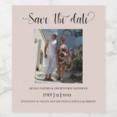 ベジエレガントュカップル写真日付を保存 ワインラベル (シングルラベル)