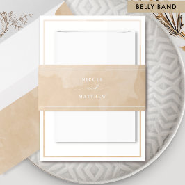 ベジエレガントュクリームウォーター結婚カラー 招待状ベリーバンド