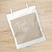 ベジエレガントュスクリプトありがとうベビーシャワー フェイバーバッグ