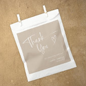 ベジエレガントュスクリプトありがとうベビーシャワー フェイバーバッグ