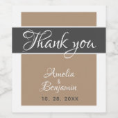 ベジエレガントュスクリプ結婚トありがとう ワインラベル (シングルラベル)