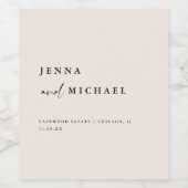 ベジエレガントュスクリプ結婚ト名のカスタム ワインラベル (シングルラベル)