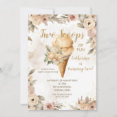 ベジエレガントュツースクープおもしろい2nd誕生日パーティー 招待状 (正面)