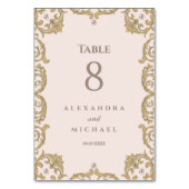 ベジエレガントュパールビクトリアンヴィンテージウェディング テーブルナンバー (裏面)