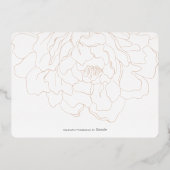 ベジエレガントュピーニーウェディングは日付カードを保存 箔招待状 (裏面)