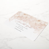 ベジエレガントュピーニーウェディングは日付カードを保存 箔招待状 (回転した状態)